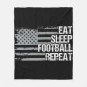 Eat Sleep Football Wiederholung US Flag Männer Fra Fleecedecke (Vorderseite)