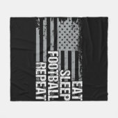 Eat Sleep Football Wiederholung US Flag Männer Fra Fleecedecke (Vorderseite (Horizontal))