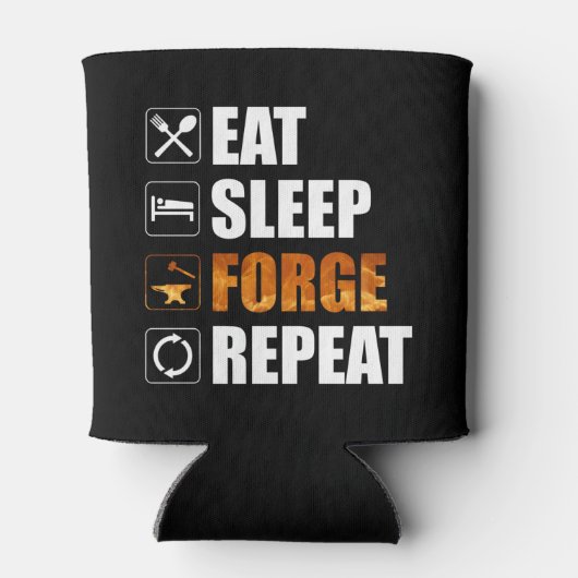 Eat Sleep Forge Repeat Blacksmith Dosenkühler (Rückseite)