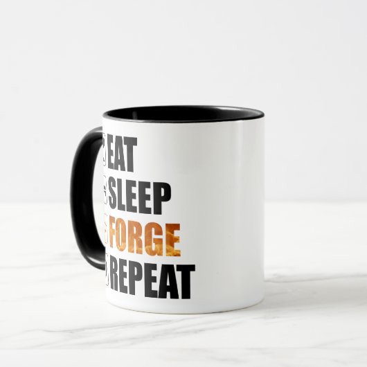 Eat Sleep Forge Repeat Blacksmith Tasse (Vorderseite Links)