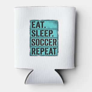 Eat Sleep Fußball Repeat Vintage Typography T-Shir Dosenkühler