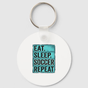 Eat Sleep Fußball Repeat Vintage Typography T-Shir Schlüsselanhänger