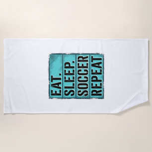 Eat Sleep Fußball Repeat Vintage Typography T-Shir Strandtuch