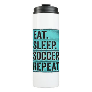 Eat Sleep Fußball Repeat Vintage Typography T-Shir Thermosbecher