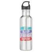 Eat Sleep Game Repeat Controller Edelstahlflasche (Vorderseite)