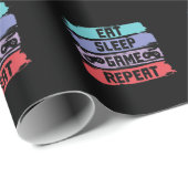 Eat Sleep Game Repeat Controller Geschenkpapier (Rolleneckpunkt)