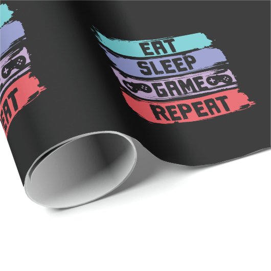 Eat Sleep Game Repeat Controller Geschenkpapier (Rolleneckpunkt)