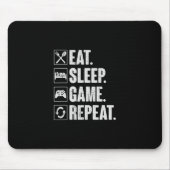 Eat Sleep Game Repeat Funny Video Gamer Gift Gamin Mousepad (Vorne)