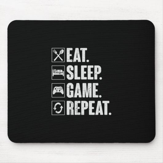 Eat Sleep Game Repeat Funny Video Gamer Gift Gamin Mousepad (Vorne)