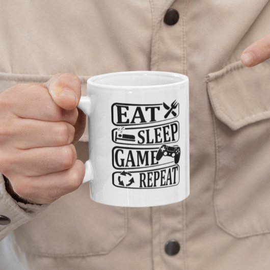 Eat Sleep Game Repeat Gamer Kaffeetasse