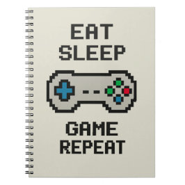 Eat Sleep Game Repeat – Pixel Gamer Notebook Notizblock
