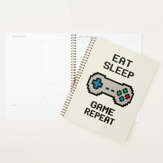 Eat Sleep Game Repeat Planer – Pixel Art Gamer (Anzeige)