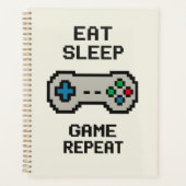 Eat Sleep Game Repeat Planer – Pixel Art Gamer (Vorderseite)