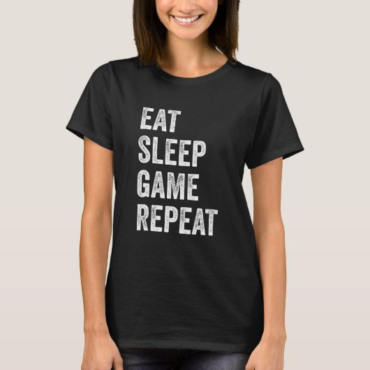 Eat Sleep Game Repeat  Video Games Gaming Men Boys T-Shirt (Vorderseite)