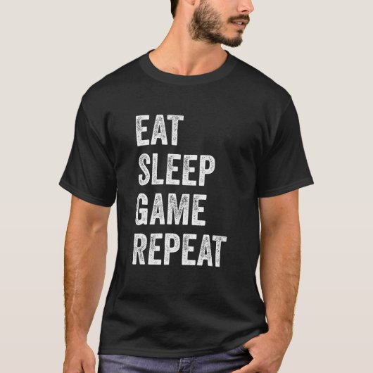 Eat Sleep Game Repeat  Video Games Gaming Men Boys T-Shirt (Vorderseite)
