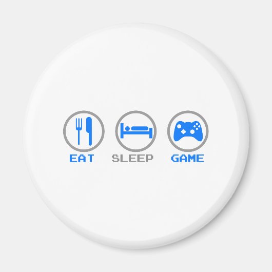 Eat Sleep Game Wieder - Gamer, Geek-Videospiele Magnet (Vorne)