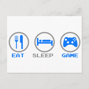 Eat Sleep Game Wieder - Gamer, Geek-Videospiele Postkarte