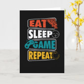Eat Sleep Game Wiederholen Gamer Gaming Geschenk Karte (Gelbe Blume)