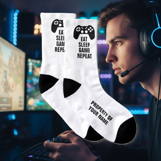 Eat Sleep Game Wiederholen lustige Sportsocken für Socken
