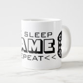 Eat Sleep Game Wiederholen Sie lustige extra große Jumbo-Tasse (Vorderseite Rechts)