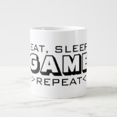 Eat Sleep Game Wiederholen Sie lustige extra große Jumbo-Tasse (Vorderseite)