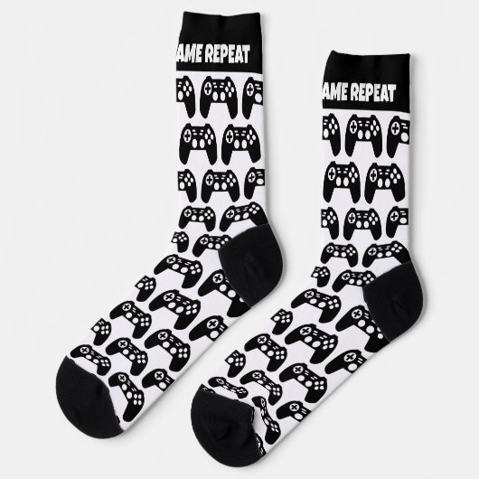 Eat Sleep Game Wiederholen Sie lustige Socken Gesc (Linkes Detail)