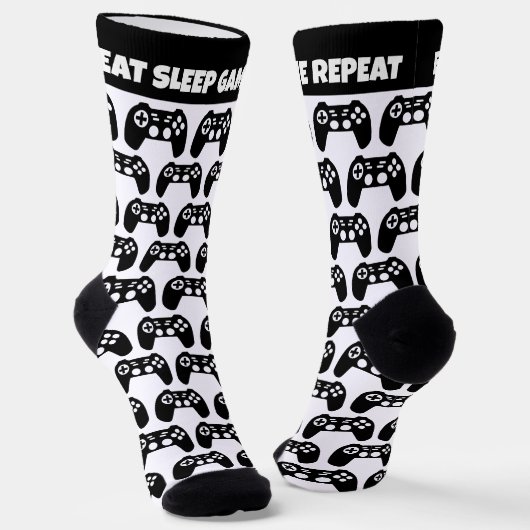 Eat Sleep Game Wiederholen Sie lustige Socken Gesc (Gewinkelt)