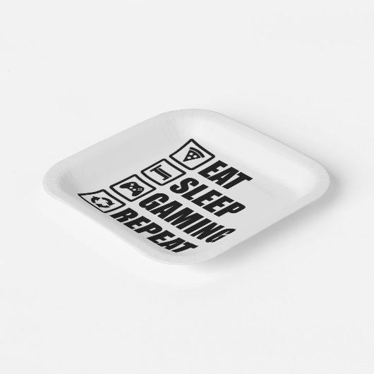Eat Sleep Gaming Repeat Pappteller (Gewinkelt)
