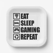 Eat Sleep Gaming Repeat Pappteller (Vorderseite)