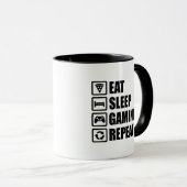 Eat Sleep Gaming Repeat Tasse (VorderseiteRechts)