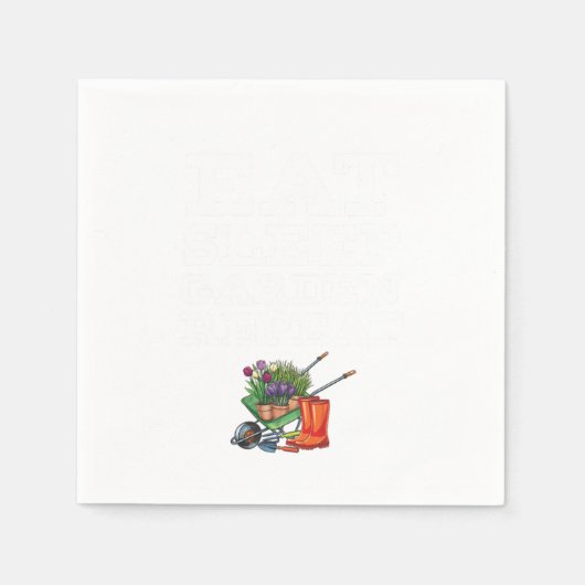 Eat Sleep Garden Repeat Gardening Plants Fun Gift Serviette (Vorderseite)
