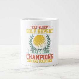 Eat Sleep Golf Repeat Champions Golf Jumbo-Tasse