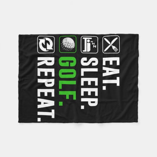 Eat Sleep Golf Repeat Funny Golfing Golfer Golfing Fleecedecke (Vorderseite (Horizontal))