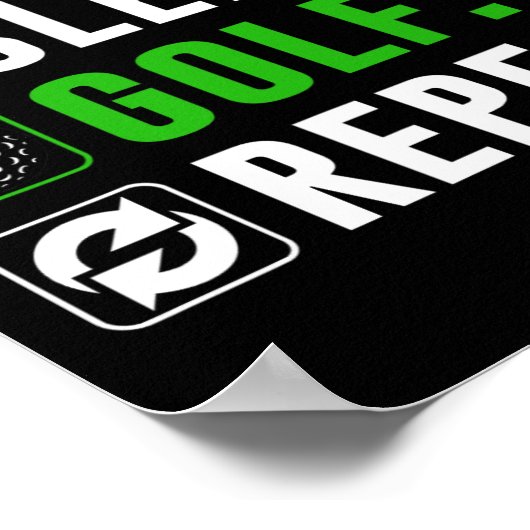 Eat Sleep Golf Repeat Funny Golfing Golfer Golfing Poster (Ecke)