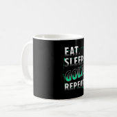 Eat Sleep Golf Wiederholung Kaffeetasse (Vorderseite Links)