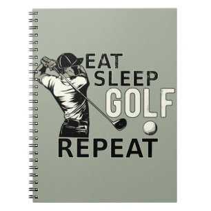 Eat Sleep Golf Wiederholung Sonnenschein Geschenk  Notizblock