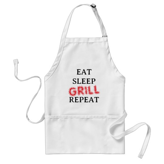 Eat Sleep Grill Repeat funny BBQ apron for chef Schürze (Vorne)