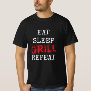 Eat Sleep Grill Repeat Vintage-BBQ-T-Shirt für Män T-Shirt