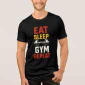 "Eat Sleep Gym Repeat Fitness T - Shirt" Tri-Blend Shirt (Vorderseite)