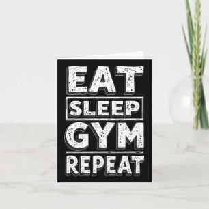 Eat Sleep Gym Wiederholen Funny Workout Spaß T-Shi Karte
