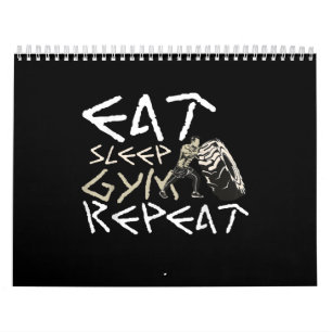 Eat Sleep Gym Wiederholung funny Zitat Kalender
