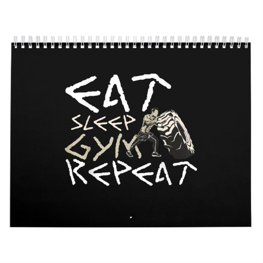Eat Sleep Gym Wiederholung funny Zitat Kalender (Titelbild)