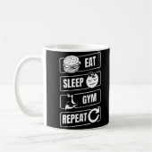 Eat Sleep Gym Wiederholung Kaffeetasse (Links)