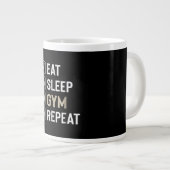 Eat Sleep Gym Wiederholung perfekte Geschenk Worko Jumbo-Tasse (Vorderseite Rechts)
