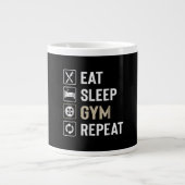 Eat Sleep Gym Wiederholung perfekte Geschenk Worko Jumbo-Tasse (Vorderseite)