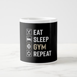 Eat Sleep Gym Wiederholung perfekte Geschenk Worko Jumbo-Tasse