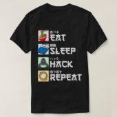 Eat Sleep Hack Wiederholung Japanischer Hacker T-Shirt (Design vorne)