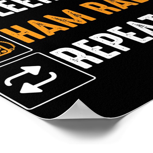 Eat Sleep Ham Radio Repeat Spaß HAM Radio Poster (Ecke)