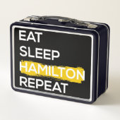 Eat Sleep Hamilton Repeat II Metall Brotdose (Rückseite)