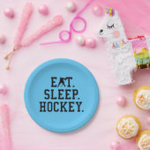 Eat Sleep Hockey - Hockey Liebhaber Pappteller (Party)